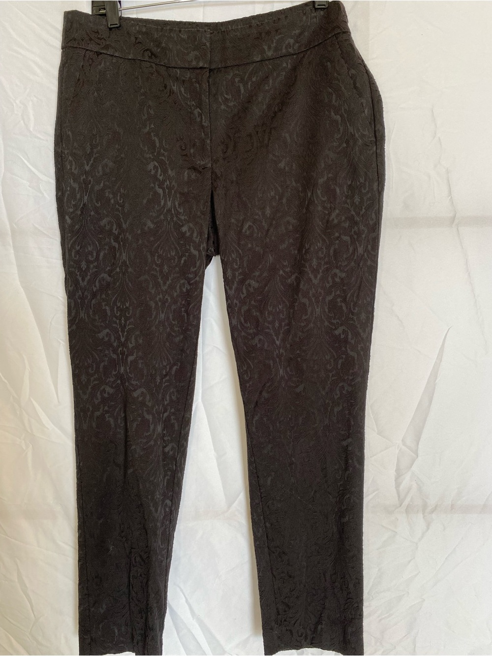 LOFT Women’s Black Jacquard Dress Pants 10